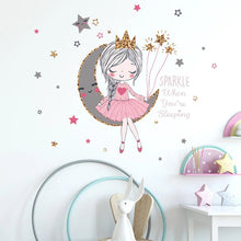 Load image into Gallery viewer, Princess On The Moon Wall Sticker
