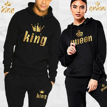 Load image into Gallery viewer, Queen King Couple Sweatshirt and Sweatpant Set + colors
