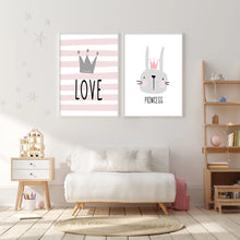 Load image into Gallery viewer, Pink Cartoon Nursery Girl Wall Pictures
