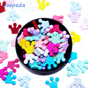 10pcs Silicone  Crown Beads BPA free