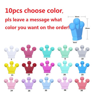 10pcs Silicone  Crown Beads BPA free