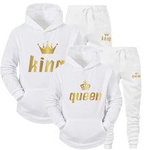 Load image into Gallery viewer, Queen King Couple Sweatshirt and Sweatpant Set + colors
