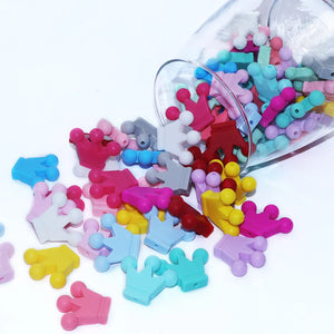 10pcs Silicone  Crown Beads BPA free