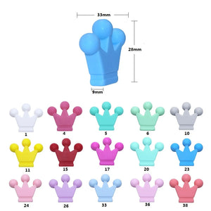 10pcs Silicone  Crown Beads BPA free