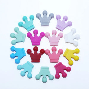 10pcs Silicone  Crown Beads BPA free