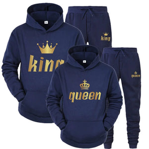 Queen King Couple Sweatshirt and Sweatpant Set + colors