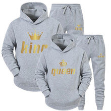 Load image into Gallery viewer, Queen King Couple Sweatshirt and Sweatpant Set + colors
