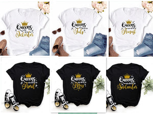 Birthday Queen T-Shirts January-December