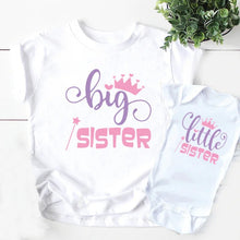 Load image into Gallery viewer, Matching Big Sister Little Sister Girls T shirt &amp; Baby Rompers
