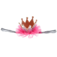 Load image into Gallery viewer, Fashion Mini Felt Crown with Glitter Elastic Headband for Girls
