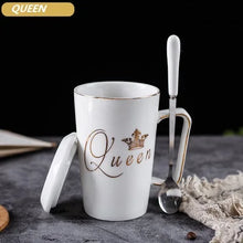 Load image into Gallery viewer, 2PCS/SET Couple Cup Ceramic Mug With lid and Spoon
