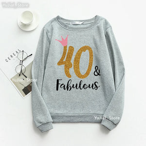 Hot Sale 30th/40th/50th/60th Fabulous Print Hoodies