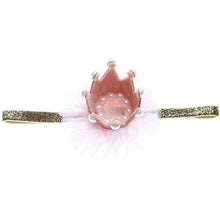 Load image into Gallery viewer, Fashion Mini Felt Crown with Glitter Elastic Headband for Girls
