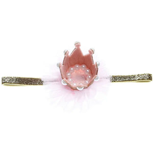 Fashion Mini Felt Crown with Glitter Elastic Headband for Girls