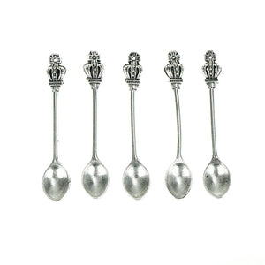 5pcs Flatware metal Silver Coffee Spoons