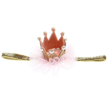 Load image into Gallery viewer, Fashion Mini Felt Crown with Glitter Elastic Headband for Girls
