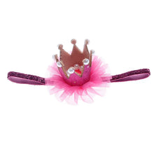 Load image into Gallery viewer, Fashion Mini Felt Crown with Glitter Elastic Headband for Girls
