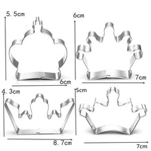 Load image into Gallery viewer, 4pcs Crown Cookie Cutters
