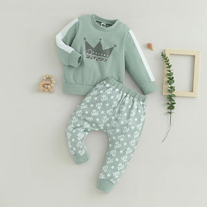 Future Prince  Sweatshirt with Crown Print Sweatpants