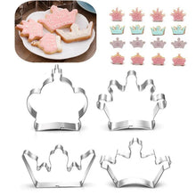 Load image into Gallery viewer, 4pcs Crown Cookie Cutters
