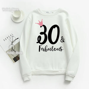 Hot Sale 30th/40th/50th/60th Fabulous Print Hoodies