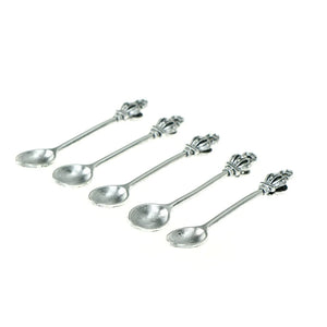 5pcs Flatware metal Silver Coffee Spoons