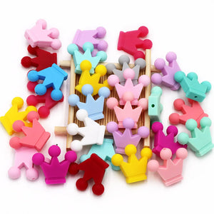 10pcs Silicone  Crown Beads BPA free