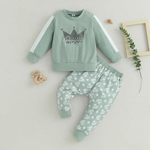 Future Prince  Sweatshirt with Crown Print Sweatpants