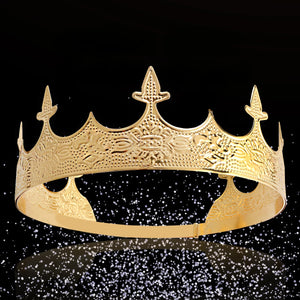 Vintage Royal Black King Crowns for Men