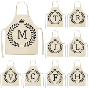 1Pc Simple Crown Letter Printed Kitchen Chef Apron