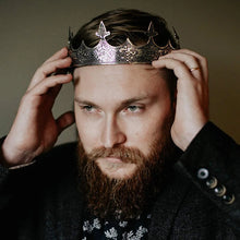 Load image into Gallery viewer, Vintage Royal Black King Crowns for Men
