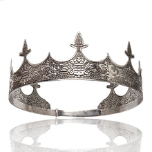 Load image into Gallery viewer, Vintage Royal Black King Crowns for Men
