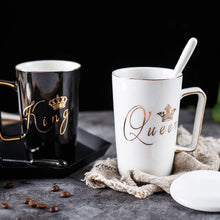 Load image into Gallery viewer, 2PCS/SET Couple Cup Ceramic Mug With lid and Spoon
