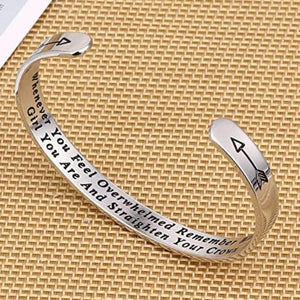 Engraved Inspirational Cuff Bracelet Gift