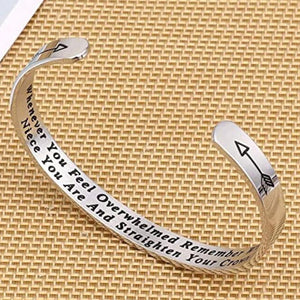 Engraved Inspirational Cuff Bracelet Gift