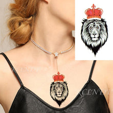 Load image into Gallery viewer, Waterproof Temporary Tattoo Sticker Lion King Crown
