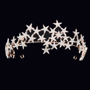 Crystal Star Tiara Crown Wedding  Headband