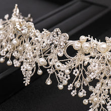 Load image into Gallery viewer, Trendy Handmade Wedding Crown Baroque Rhinestone, Pearl &amp; Crystal Headband
