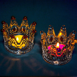 Crown Crystal Candlestick  Decoration