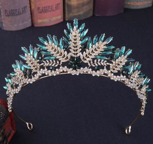 Green Vintage Crystal Tiaras