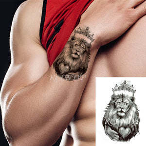 Waterproof Temporary Tattoo Sticker Lion King Crown