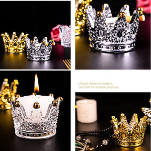 Crown Crystal Candlestick  Decoration