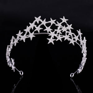 Crystal Star Tiara Crown Wedding  Headband