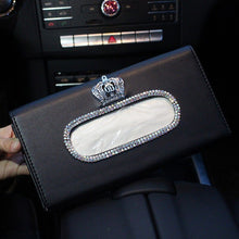 Load image into Gallery viewer, Fashion Crown Crystal Car Tissue Box
