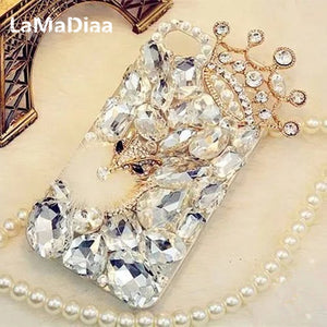 Rhinestone Diamond Fox and Crown Soft Phone Case Cover For iPhone 13 12 11 Pro Max XR X 6 Plus 7 8 Plus