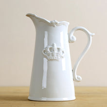 Load image into Gallery viewer, Vintage Water Pot Style Flower Vase With Imprinted Crown
