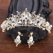 Load image into Gallery viewer, Luxury Pink Gold Pearl Bridal Crown Handmade Tiara + more colors
