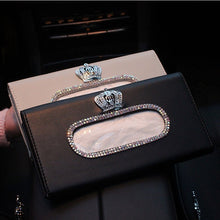 Load image into Gallery viewer, Fashion Crown Crystal Car Tissue Box
