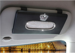 Fashion Crown Crystal Car Tissue Box