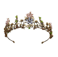 Load image into Gallery viewer, Baroque Vintage Gold Crystal Flowers Beads Tiaras
